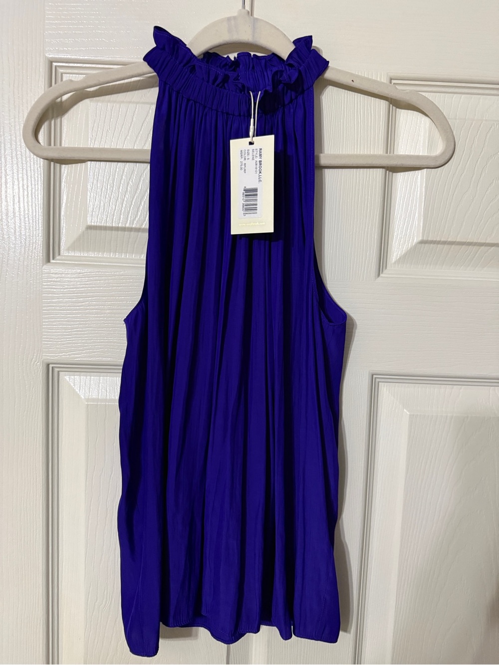 Ramy Brook Sleeveless Pleated Tank Dress in Deep Purple